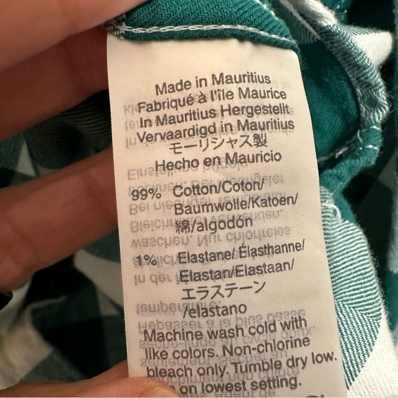 Crewcuts Shirts Boy's Size 4-5 Lot‎ Blue Green Cotton Denim Flannel Button Front - Picture 4 of 10